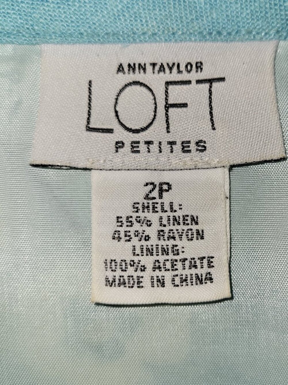 Ann Taylor Loft Linen Blend Dress Lined A-line Light Blue Floral Women's Size 2P - Picture 10 of 12